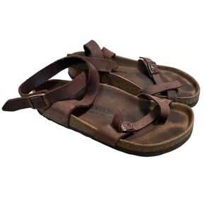 Birkenstock Brown Yara Oiled Leather Strappy Sandal Womens 37 US 6-6.5 AS IS